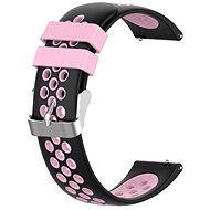 Black and Pink Perforated Strap 22mm - Watch Strap