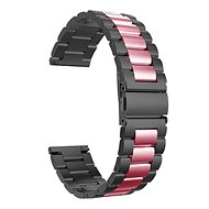 Black and Pink Metal Strap 22mm - Watch Strap