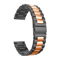 Metal Strap Black-pink gold 22mm - Watch Strap
