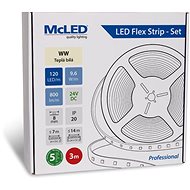 McLED Set LED strip 3m, WW, 9,6W/m - LED Light Strip