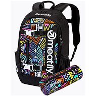 Meatfly Basejumper, Dancing Color, 22 L + free pencil case - School Backpack