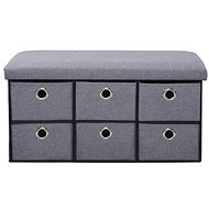 Kesper Bench with seat and storage boxes grey - Ottoman