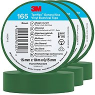 3M Insulating tape Temflex 165, size 15 mm x 10 m x 0,15 mm, colour green, 3 pcs - Electrical Tape