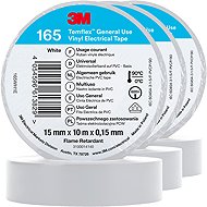 3M Insulating tape Temflex 165, size 15 mm x 10 m x 0,15 mm, colour white, 3 pcs - Electrical Tape