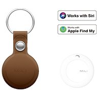 MiLi MiTag – smart lokátor s koženou klíčenkou, hnědá - Bluetooth Chip Tracker