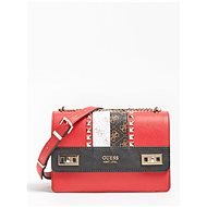 GUESS Katey Logo Strip Crossbody Bag - Red Multi - Handbag