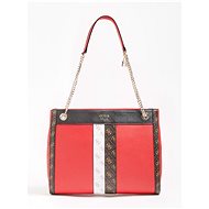 GUESS Katey Logo Strip Handbag - Red Multi - Handbag