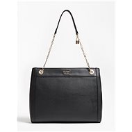 GUESS Katey Two-Tone Strip Handbag - Black - Handbag