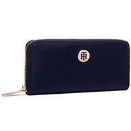 TOMMY HILFIGER Poppy Large Zip-Around Solid Wallet AW0AW08009 Navy Blue - Wallet