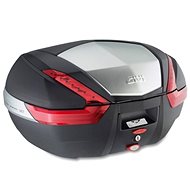 GIVI V47N Topcase 47L Monokey Black with Red Reflectors and a Partially Aluminium Lid - Motorcycle Case