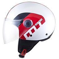 MT HELMETS Street Metro (white pearl / silver / red, size S) - Motorbike Helmet