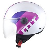 MT HELMETS Street Metro (white pearl / silver / purple, size M) - Motorbike Helmet