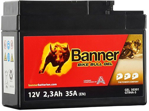 Banner Bike Bull GEL 50301 / BGTR4A-S, 12 V - 2,3 Ah (YTR4A-BS) - Motorcycle batteries