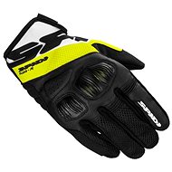 Spidi FLASH R EVO, (Black/White/Yellow Fluo, Size M) - Motorcycle Gloves
