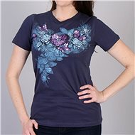 Hot Leather Navy Heart Lock, L - Motorcycle t-shirt