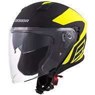 CASSIDA Jet Tech Corso, (Matte Black/Yellow Fluo, size L) - Motorbike Helmet