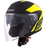 CASSIDA Jet Tech Corso, (Matte Black/Yellow Fluo, size XS) - Motorbike Helmet