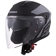 CASSIDA Jet Tech Corso, (Matte Black/Grey, size L) - Motorbike Helmet