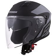 CASSIDA Jet Tech Corso, (Matte Black/Grey, size M) - Motorbike Helmet