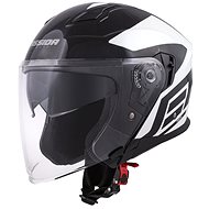 CASSIDA Jet Tech Corso, (Black/White, Size S) - Motorbike Helmet