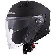 CASSIDA Jet Tech, (Matte Black/Purple Logo, size L) - Motorbike Helmet