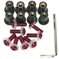 OXFORD Allen keys for plexiglass incl. M5 nuts in rubber housing and washers (red anodized) - Mounting Kit