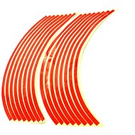 SEFIS Reflective Whole Strips on Motorcycle Wheels - Colour: Red - Rim Stripes