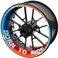 M-Style Single-Piece Decals, BORN TO RIDE - Rim Stickers