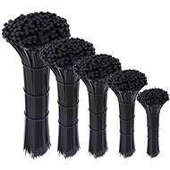 SEFIS Set of tightening straps 250 pcs black - Cable Ties