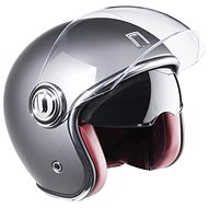 NOX PREMIUM Helmet HERITAGE, (silver matt, size XL) - Motorbike Helmet