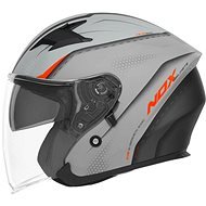 NOX Helmet N127 Strap, (grey, neon orange, size S) - Motorbike Helmet