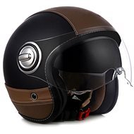 NOX HERITAGE (black matt, brown leather, size L) - Motorbike Helmet