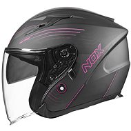 NOX N128 (matte black, pink, size XS) - Motorbike Helmet