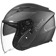 NOX N128 (matte black, titanium, size S) - Motorbike Helmet