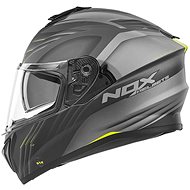 NOX N918 Upside (matt black/grey, neon yellow, size L) - Motorbike Helmet
