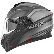 NOX N918 Upside (black-grey matt, red, size XS) - Motorbike Helmet