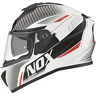 NOX N918 META (red and white, size M) - Motorbike Helmet