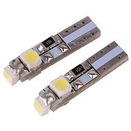 SEFIS LED bulb T5 3528 3SMD for backlighting of dashboard alarm - white 2pcs - LED Car Bulb