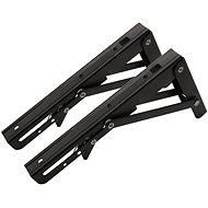 SEFIS metal shelf holder - foldable 20cm black 2pcs - Holder