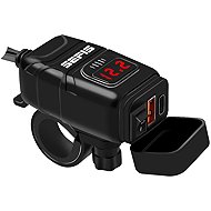 SEFIS UN10 2x USB charger/socket with voltmeter for moto batteries - USB Motorbike Plug