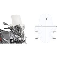 KAPPA KD5614ST clear plexi PIAGGIO Mp3 300 HPE (19-23) - Motorcycle Plexiglass