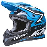 CASSIDA Cross Cup (biela perleťová/modrá/čierna, veľkosť 2XL) - Prilba na motorku
