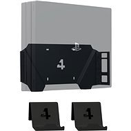 4mount - Wandhalterung für PlayStation 4 Pro Black + 2x Controller-Wandhalterungen - Ständer für Spielkonsole
