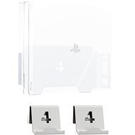 4mount - Wall Mount for PlayStation 4 Pro, White + 2x Controller Mount - Game Console Stand