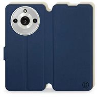 Mobiwear Soft Touch flip pro Realme 11 Pro Plus - Modré & Béžové - Phone Case