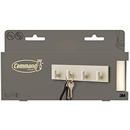 3M Command™ Decor kovová lišta na klíče DCR05BE-EU, světle béžová, 1 lišta na klíče + 8 pásků - Key Holder