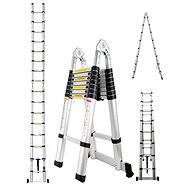 M×M Aluminium telescopic ladder 2-part 5m, 16 rungs - Ladder