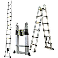 M×M Aluminium telescopic ladder 2-part 3,8m, 12 rungs - Ladder