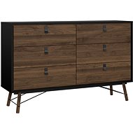Falco Rain 012 chest of drawers, black / walnut - Chest of Drawers