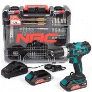 NAC AKU drill with accessories 126 parts CDB2-40-S-LI-20V (2 × 2 Ah) - Cordless Drill